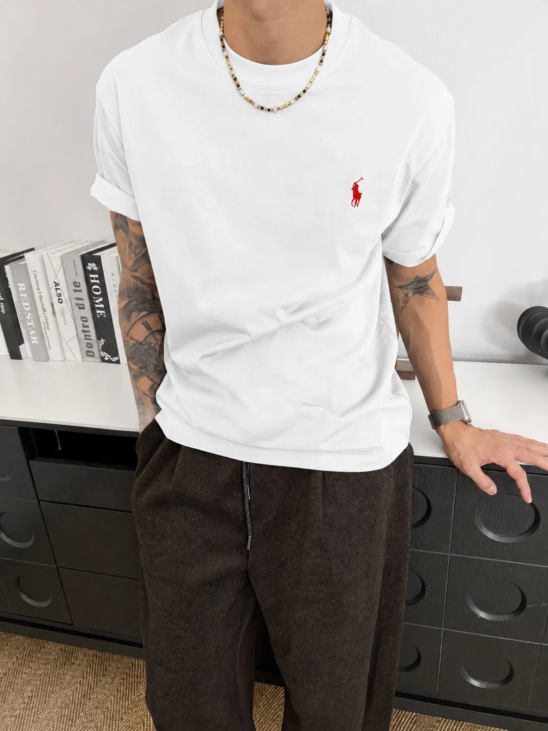 Ralph*Lauren* Hot Sale · g 《 》 tee ， Same Style ， : Black White Coffee Brown Size：S（90-130 ） M（125-150 ） L（135-165 ） XL（160-190 ） XXL（185 ）